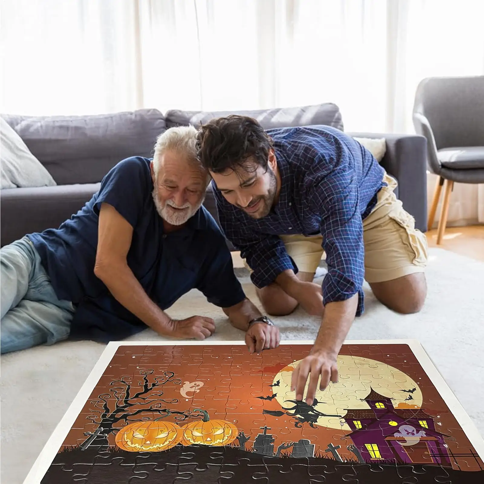 ألغاز الهالوين، ألغاز تحت عنوان العطلة، 100 قطعة ألعاب تعليمية تعليمية، زينة حفلات قابلة للجمع لعيد الميلاد وعيد الميلاد #3