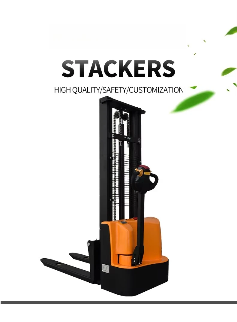 All Electric Walking Forklift 1500kg Pallet Stacker Electric Stacker Manual Hydraulic Pallet Stacker Customized