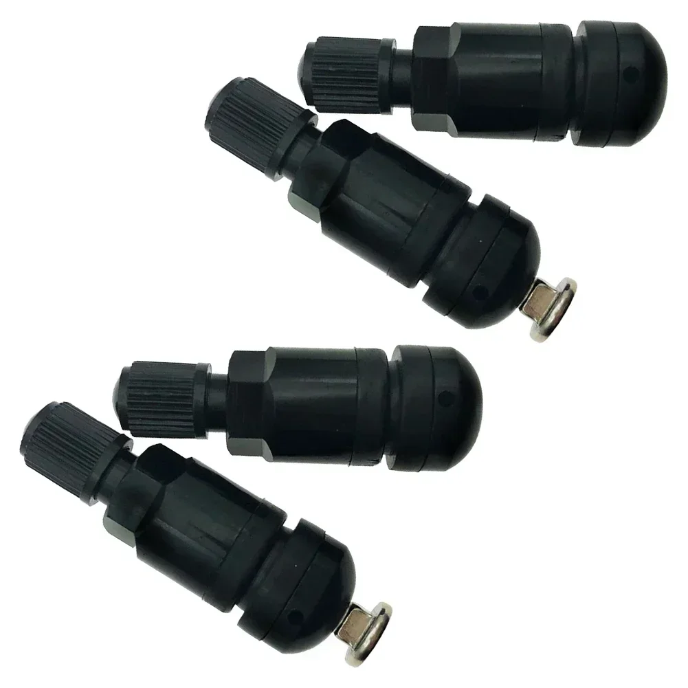 4pcs/set Car TPMS Tire Pressure Sensor Valve Stem Repair Replacement Kit Front, Left, Rear, Right For BMW 5 Series Black