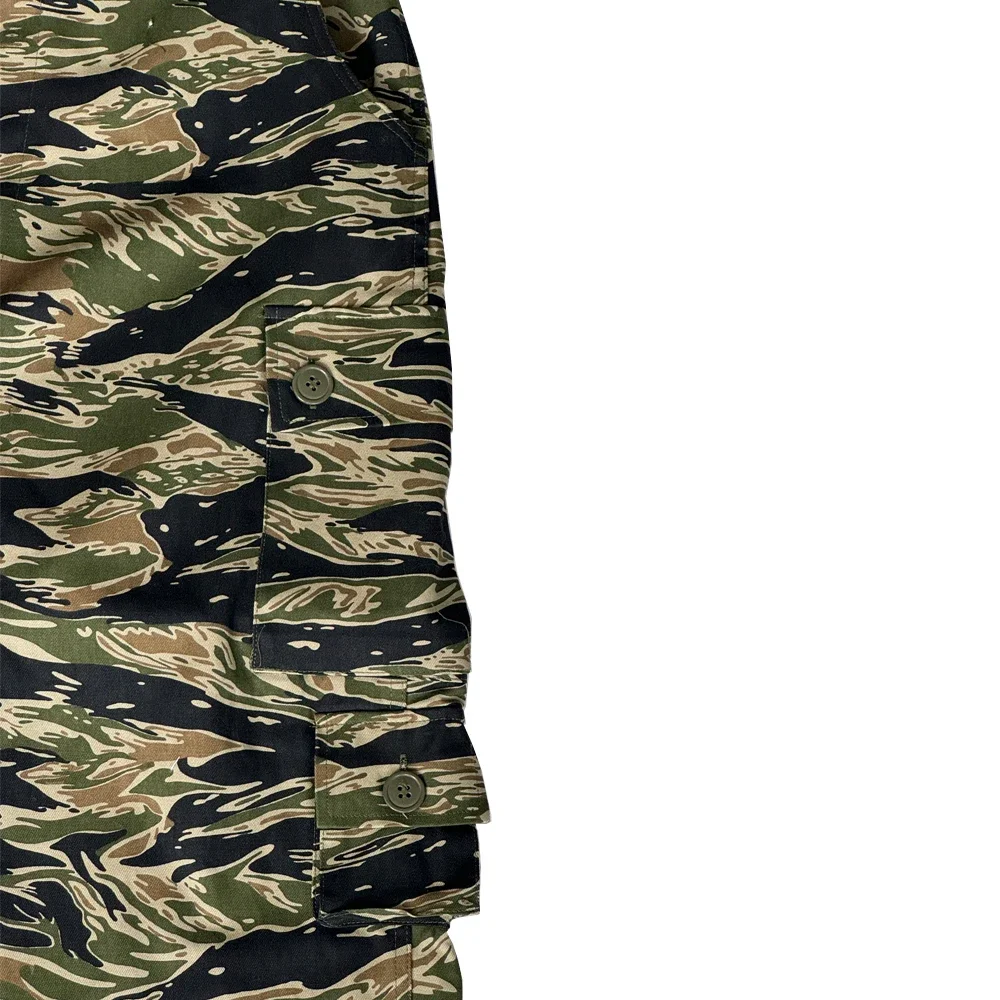 Pantaloni WW2 US Pantaloni mimetici Tiger Spot per uomo WW2 Vetnam War Camo Cargo Abbigliamento outdoor, Pantaloni sportivi da allenamento TCU retrò