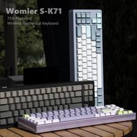 Womier SK71 Mechanical Keyboard Aluminum Alloy Shell Tri-Mode Wireless Gaming Keyboard Hot-Swap Gasket Mounted Gamer Keyboard