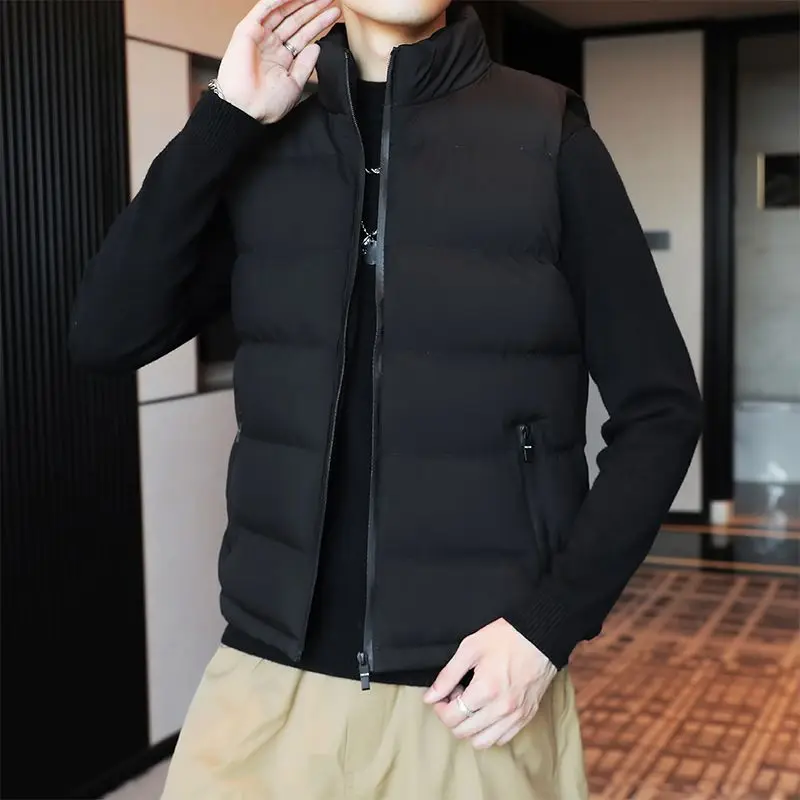 

Men's Winter Cotton Padded Vest Thickened Warm Jacket Trendy Outerwear Blazer for Men's Outdoor Sports