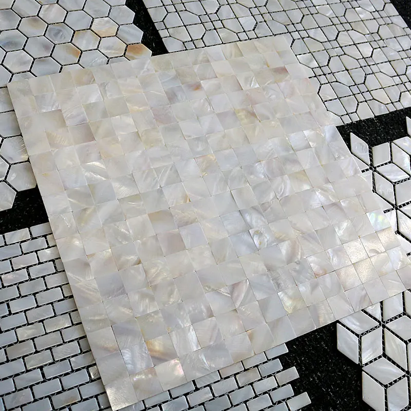 Shell Mosaic Tile Natural White Mother of Pearl Wall Backsplash Bathroom Tiles MOP191 sheet