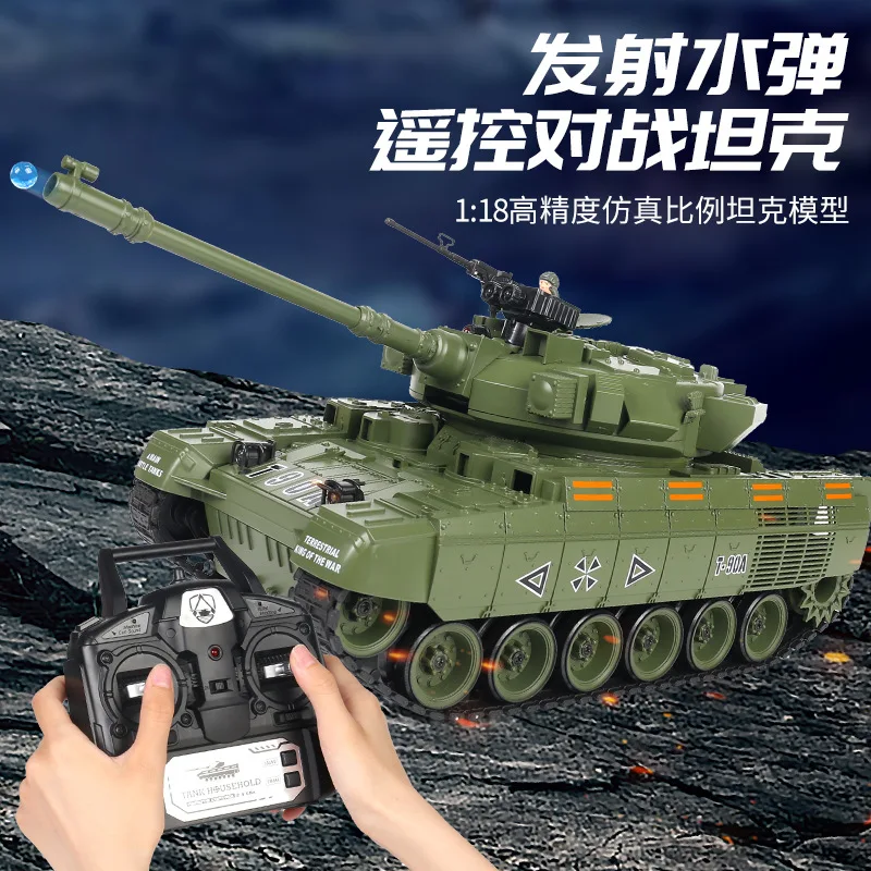 Nowa Symulacja Inercyjna Rosyjski Czołg T90 Zabawka Samochodowa 1:18 Zdalnie Sterowany Elektryczny Czołg Zabawka dla Dorosłych i Dzieci Prezent