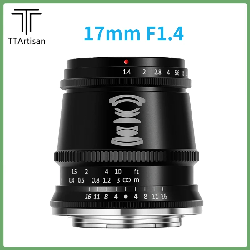 

TTArtisan APS-C 17mm F1.4 Wide Angle Large Aperture Camera Lens Suitable for Travel Humanities Photography with E X M43 mount