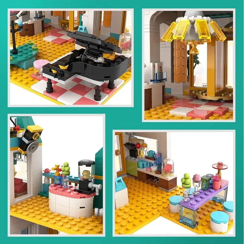 مجموعة بناء الفندق الكبرى من فريندز هارت ليك سيتي، لعبة مكعبات بناء منزل البنات هدية للأطفال البنات من سن 6 إلى 12 عامًا (1639 قطعة) #3