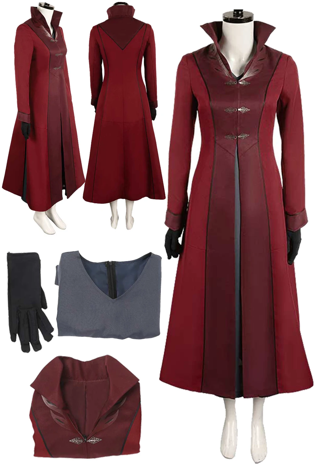 

Rhaenyra Cosplay Wine Red Dress Costume TV House Role Play Dragon 2 Disguise Outfits Women Fantasia Dress Gloves Halloween Suit