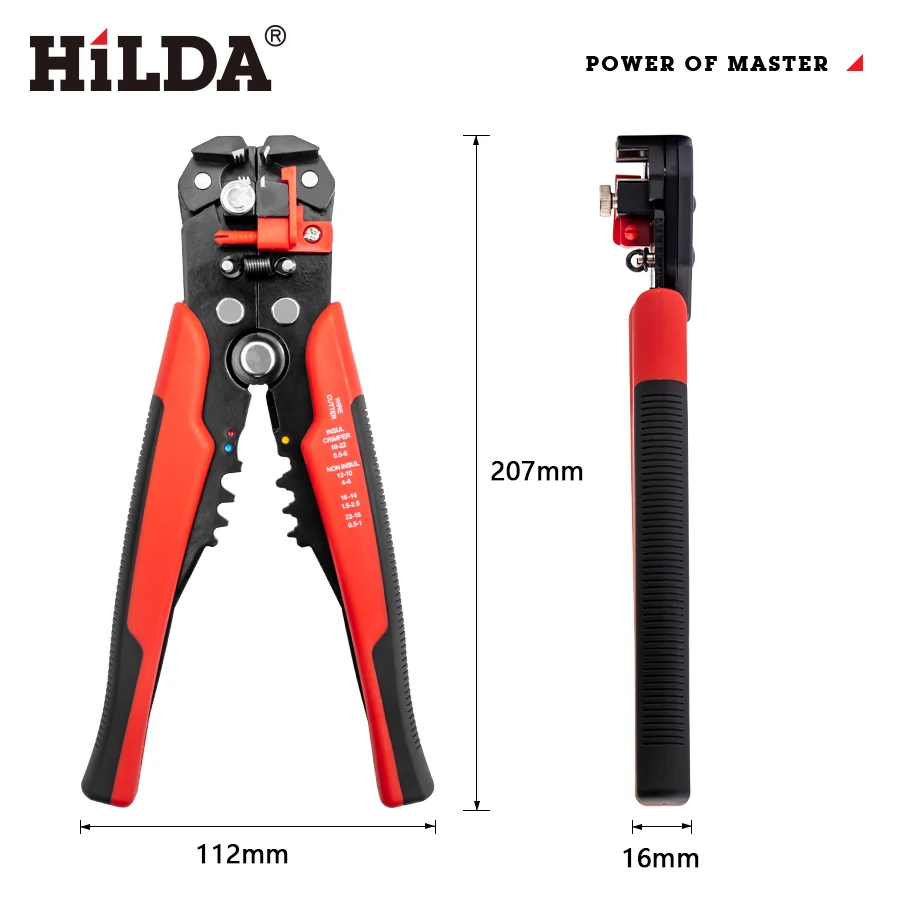 HILDA Crimper Cable Cutter Automatic Wire Stripper Multifunction Pliers for Wire Stripping Crimping Terminal 0.2-6.0mm²