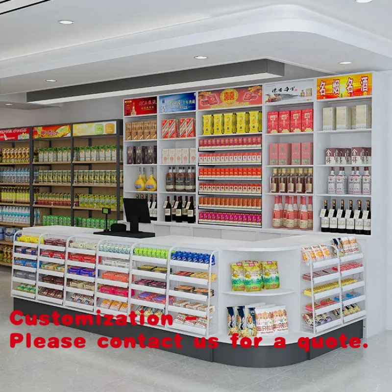 

custom.Hongbai US Steel Supermarket Checkout Cash Register Display Stand U-Shaped Kiosk with 4-Foot Cash Register