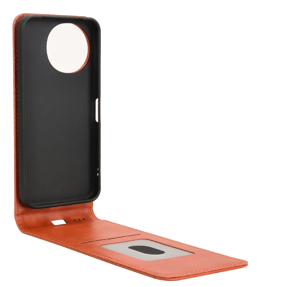 لشارب Aquos Sense9 الوجه العمودي حالة الرجعية السلس الجلد الجلود غطاء كامل حامل بطاقة ل Aquos Sense 9 SH-M29 أكياس الهاتف