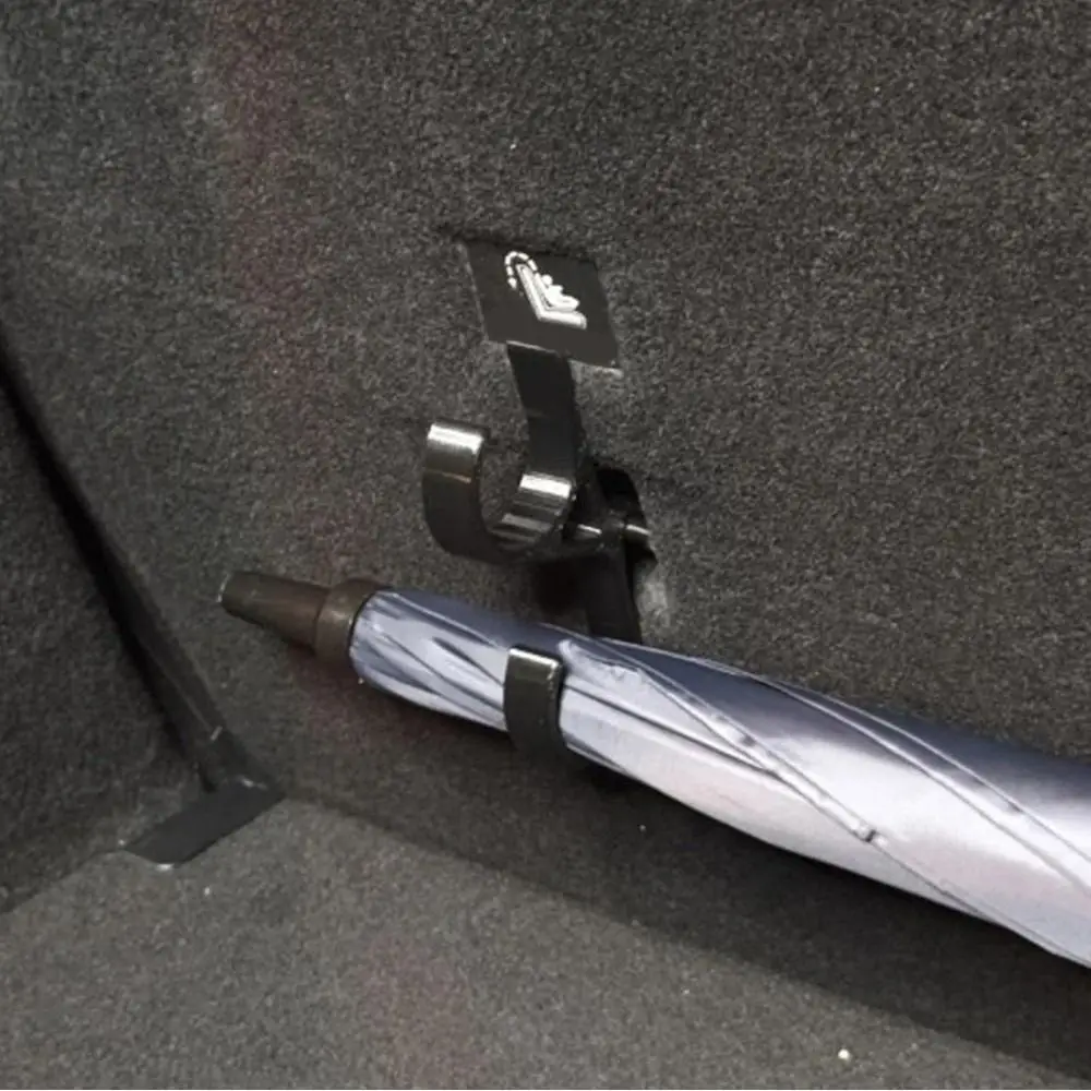 Car Trunk Hook 2Pcs Single/Double Hook Car Umbrella Hooks No Drilling Vertical Suspension Car Umbrella Holder Anti-tilt
