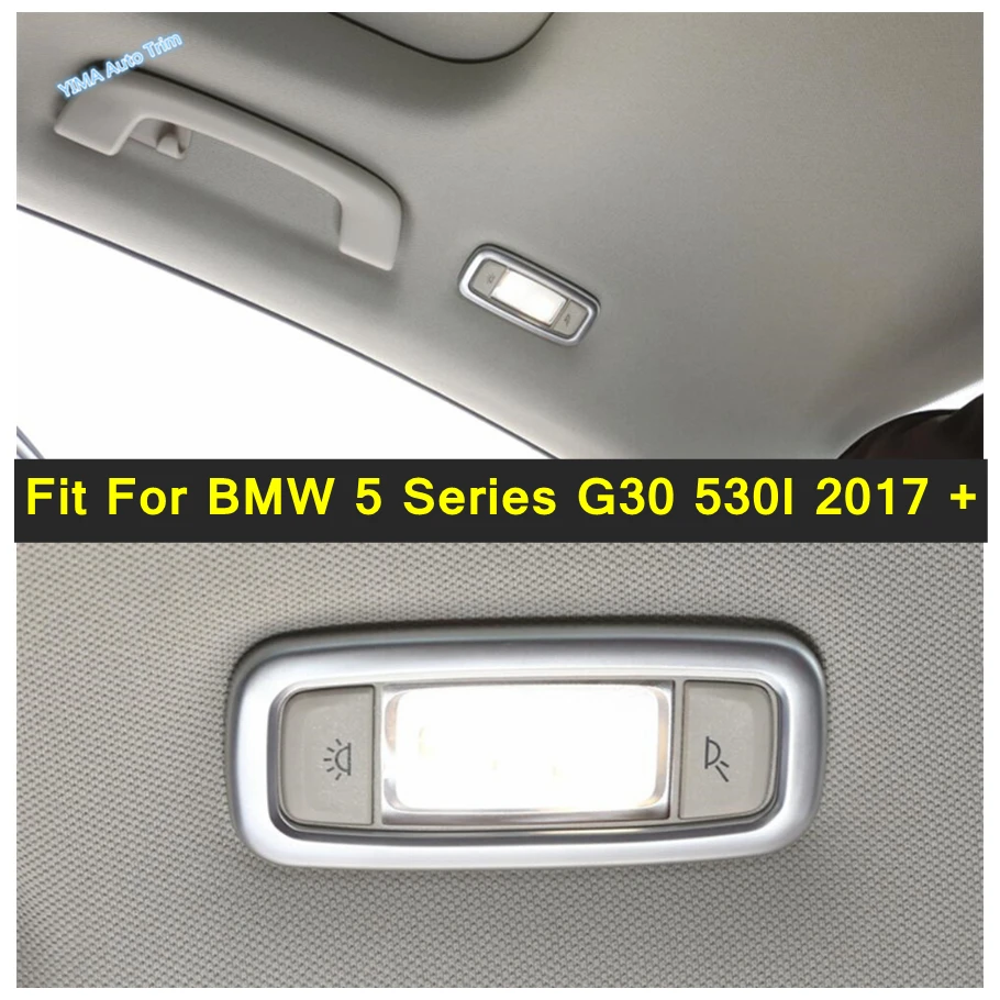 

Carbon Fiber / Matte Auto Rear Seat Roof Reading Lights Lamp Cover Trim For BMW 5 Series G30 530I 2017 - 2021 ABS Accessories