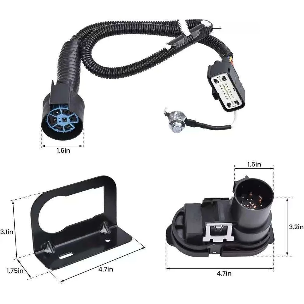 

2026 For 2009-2014 Ford= F-150 Trailer Tow Wiring Harness Kit 9L3Z-15A416-A With Bracket Plug= And Play Weatherproof Connector