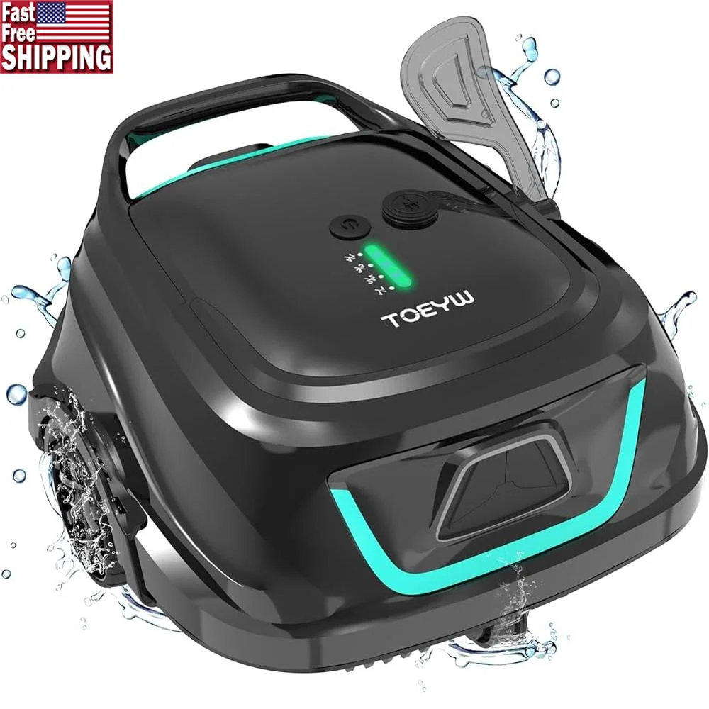 2024 A1 Cordless Pool Vacuum Robotic Cleaner Dual-Layer Filtration 120 Min Runtime Fast Charge Edge Cleaning Ideal Above Ground