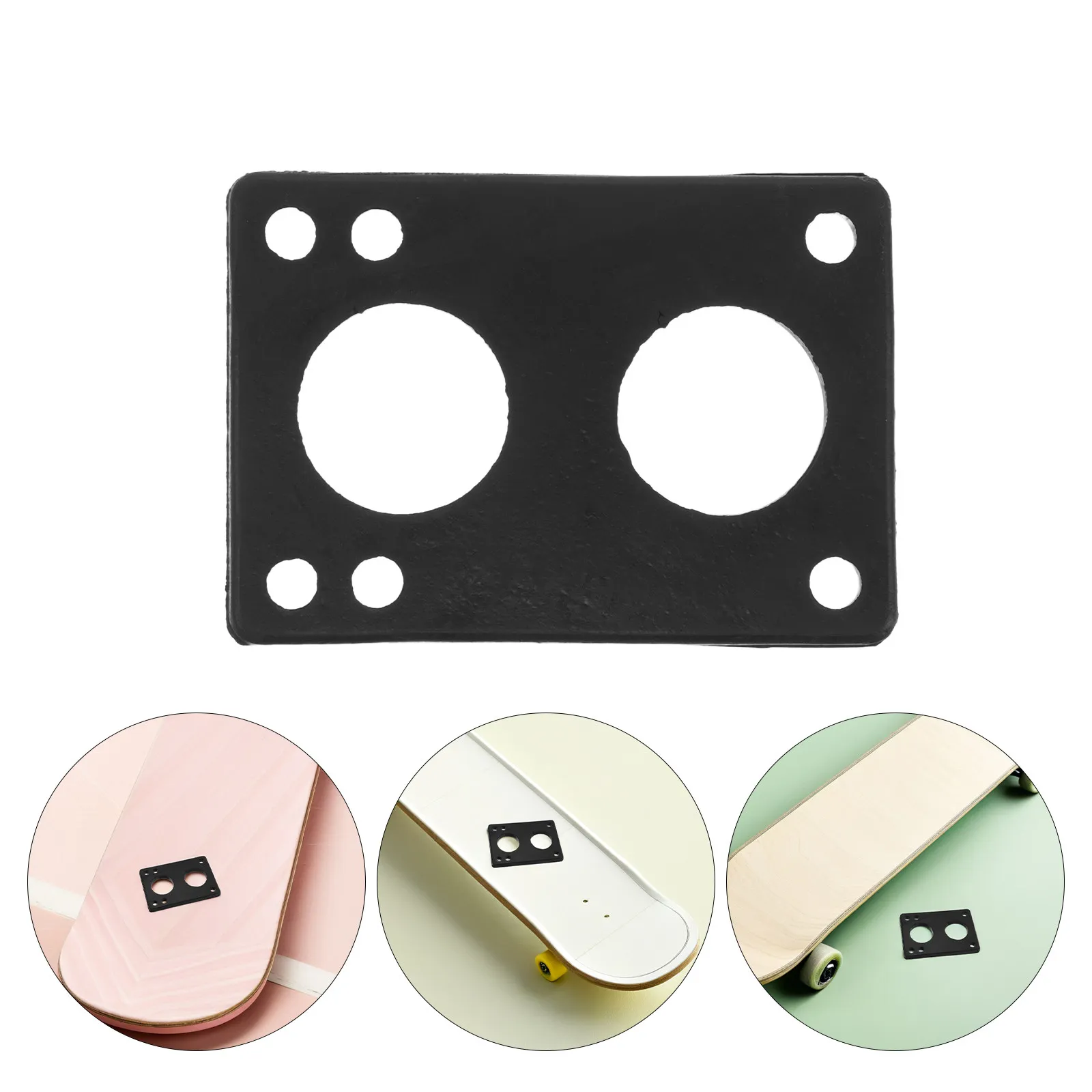 

4Pcs 6Mm Black Rubber Skateboard Riser Pads Shock Absorbing Anti Wheel Bite Noise Reduction Vibration Dampening Cruiser