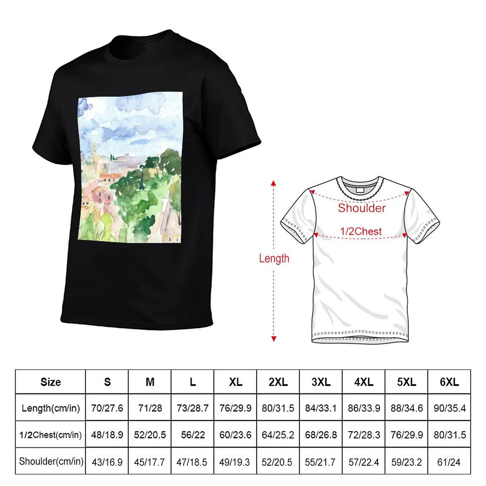 panorama romana T-Shirt baggy shirts graphic shirts Short sleeve tee mens cotton t shirts