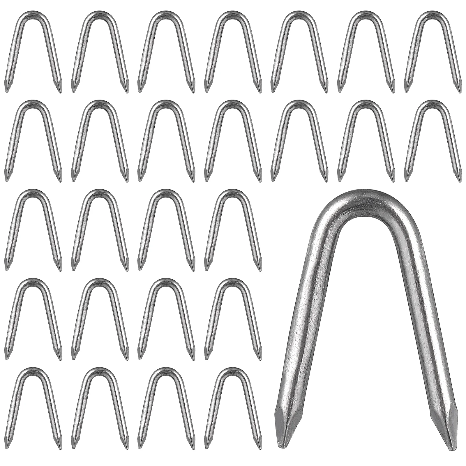 70 Pcs Iron U Shaped Nails for Fencing Garden Horse Field Mesh Easy Installation on Wooden U Staples For Wood Posts