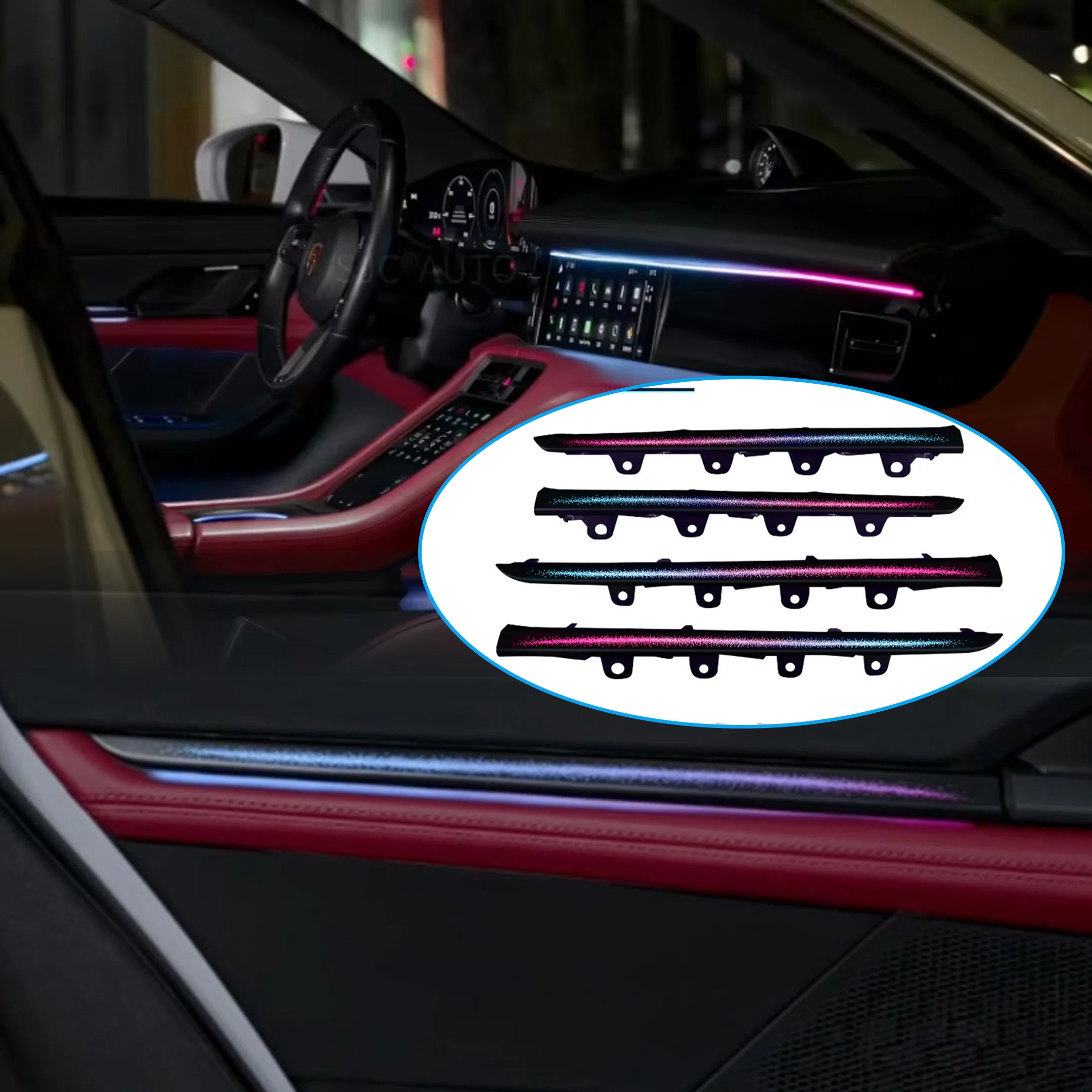 For Porsche Taycan 2019-2026 Dynamic RGB Ambient Lighting Starry Sky Panel Interior Upgrade Kit APP Screen Control