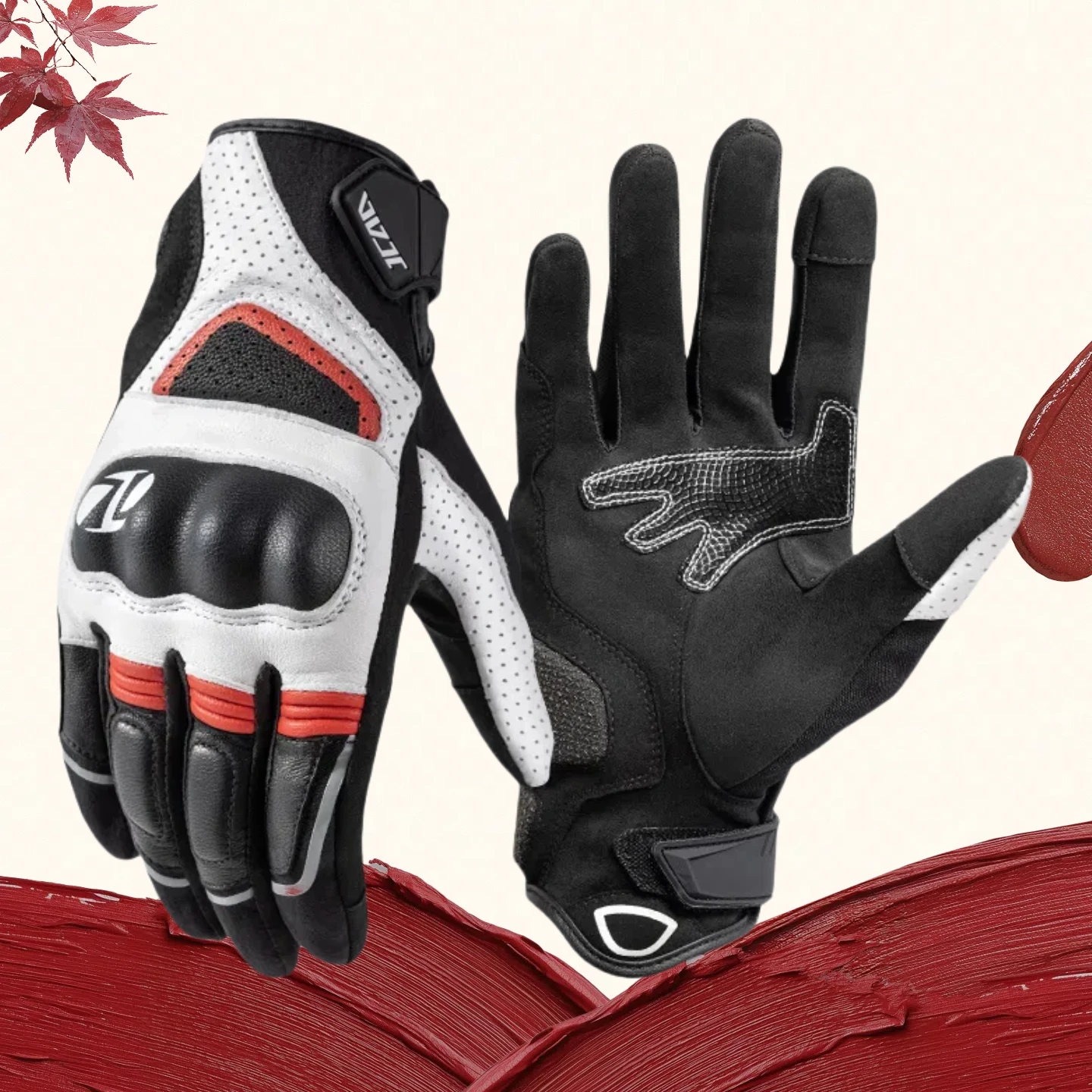 

Retro Perforated Sheepskin Full Finger Motorcycle Full Finger Gloves