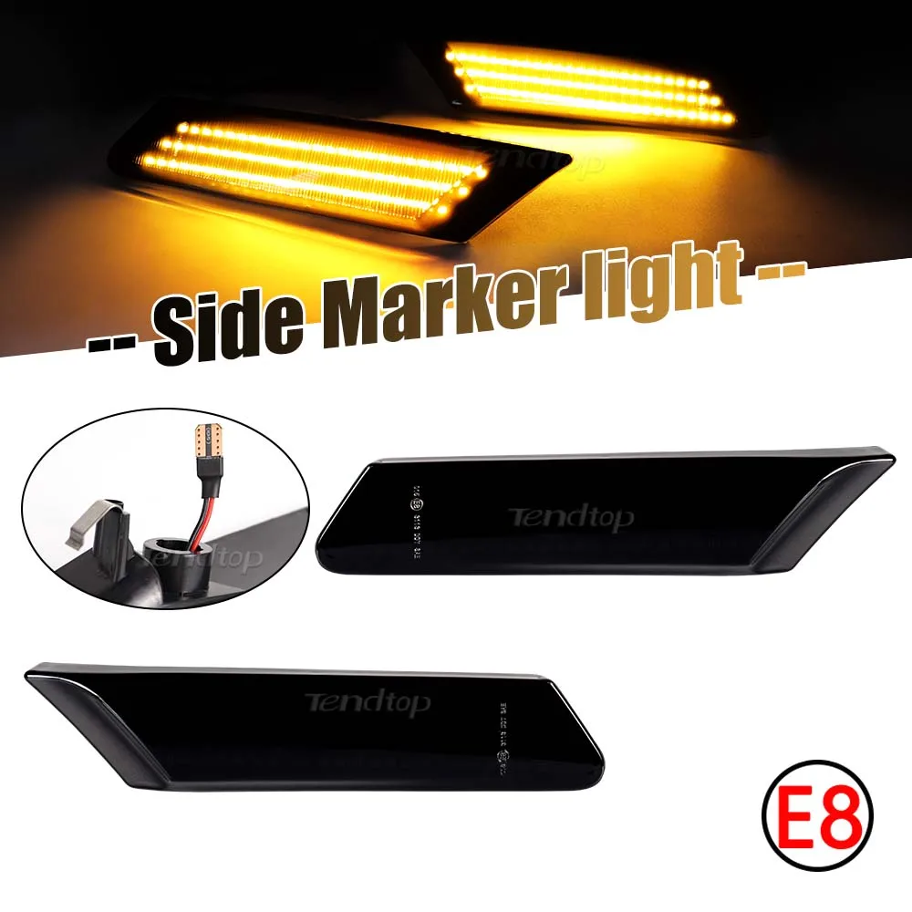 2X Dynamic LED Side Marker Light Arrow Turn Signal Blinker Indicator Lamp For Porsche Boxster Cayman 987  997 Carrera GT2 GT3
