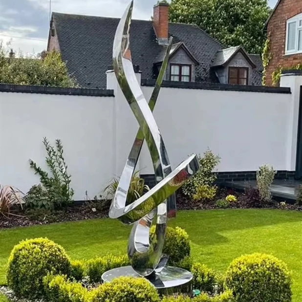Modern Art Metal Craft Large Abstract Stainless Steel Garden Sculpture