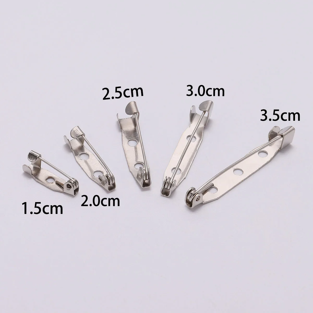 50pcs/lot 15 20 25 35 40 mm Brooch Clip Base Pins Safety Pins Brooch Settings Blank Base For DIY Jewelry Making Supplies