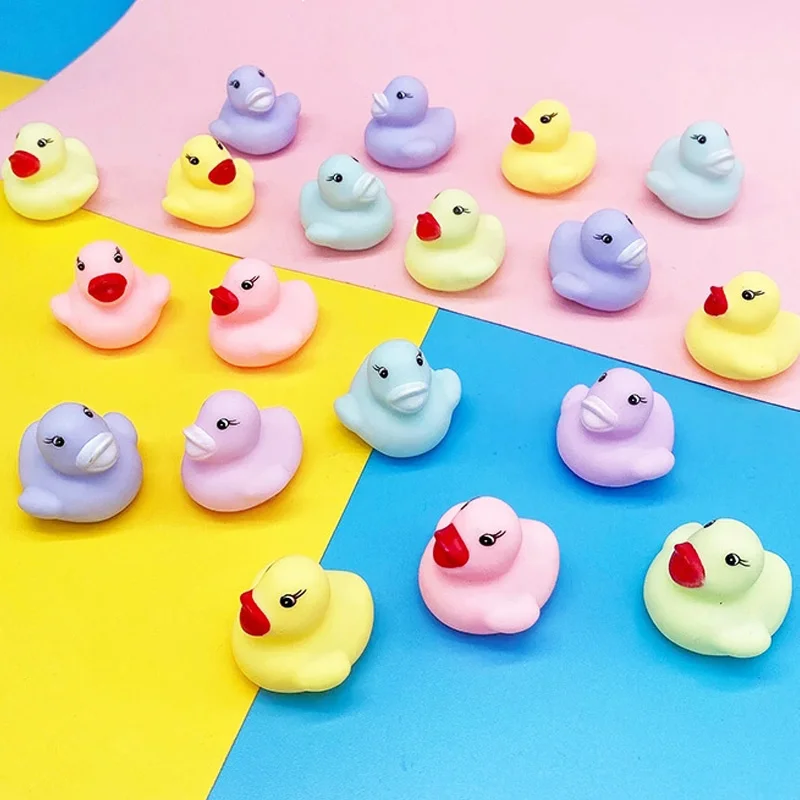 100/50pcs Macaron Bath Toys Swimming Squeaky Rubber Ducks Bathing Ducks Bath Tub Water Fun Game Playing Baby Toys 0 12 Months