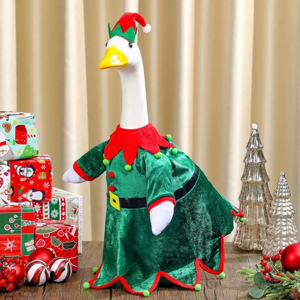 Christmas Goose Outfit Cloth Goose Outfit Festive Santa Claus Goose Outfit for 23 High Cement or Plastic Lawn Decor for Garden