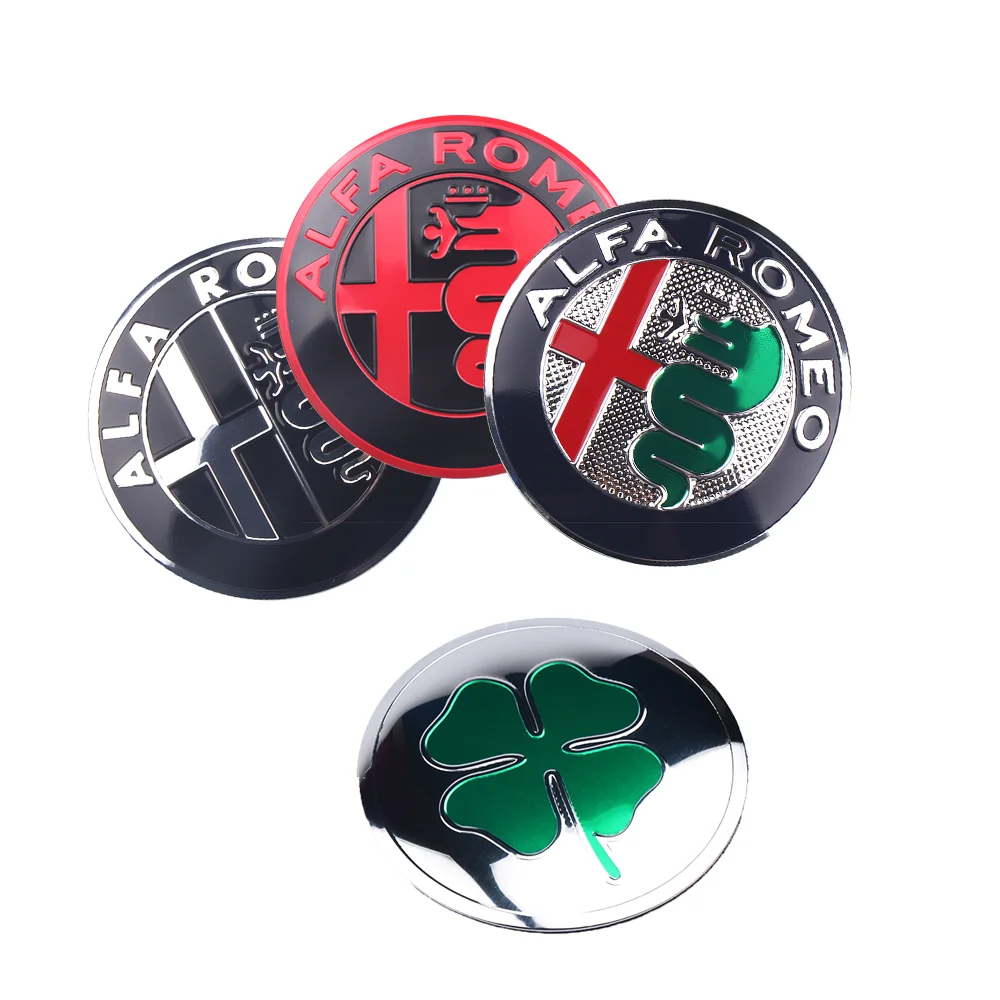 4 pçs 60mm emblema de metal auto hub caps decoração estilo acessórios automóveis para alfa romeo 159 156 stelvio 147 166 sportiva gt mito