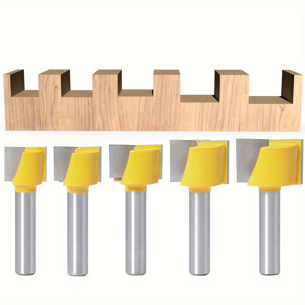 

‌5PCS 8mm Shank Router Bit Set - Flat Bottom Cleaning & Edge Profiling for Woodworking‌