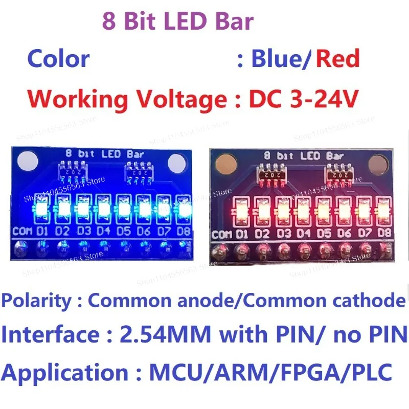 DM41A08 8Bit LED Indicator Module 8 Channel Status Display Board MCU PLC Expansion Development Module