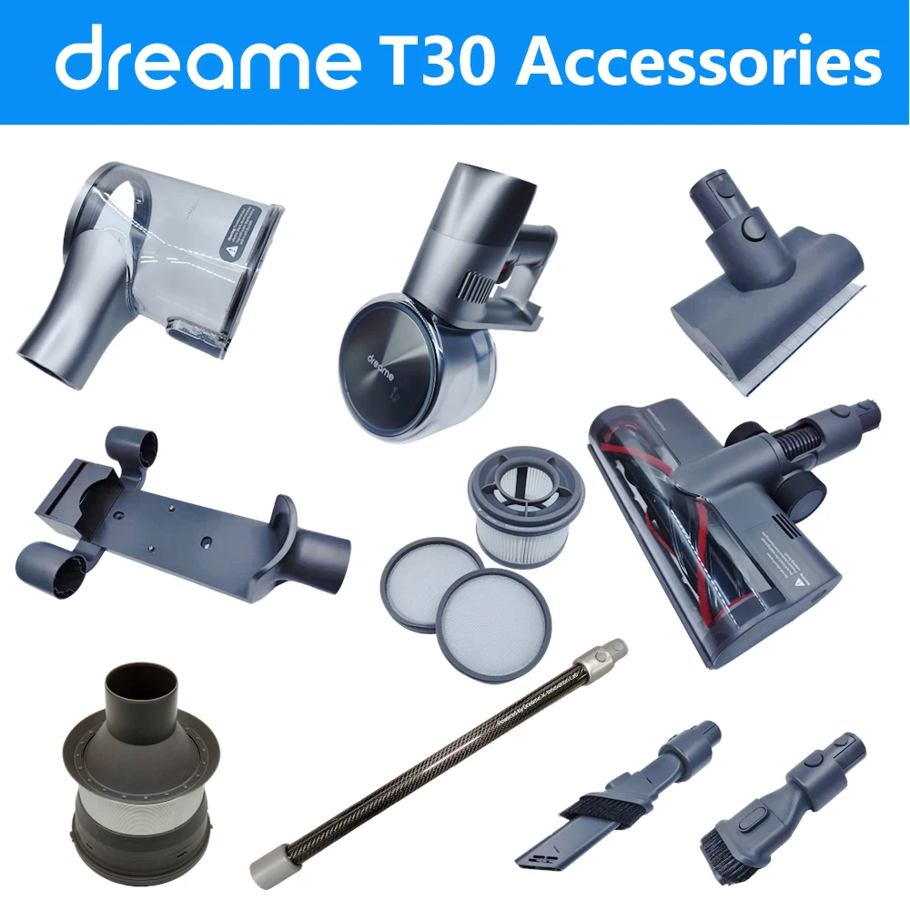 Original Dreame T30 Accessories HEPA Filter Roller brush Motor Dust cup Tube Host Main brush Charging base