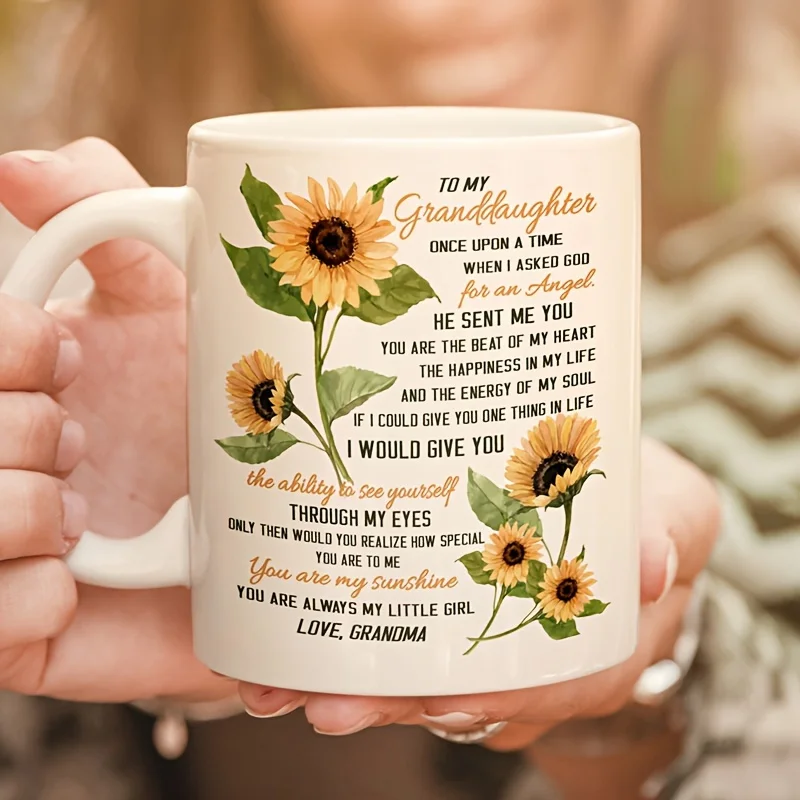 

11OZ To My Granddaughter Coffee Mug, Sunflower Mug - You Are My Sunshine - Gift For Granddaughter - Birthday Gifts