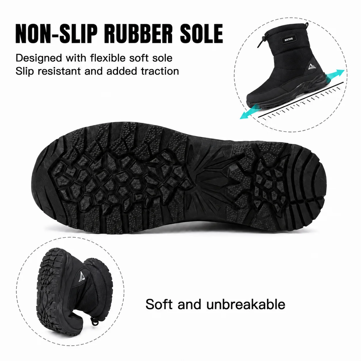 Mens Winter Snow Boots High Top Warm Insulated Non Slip Hiking Boots Outdoor Ankle Sneakers Christmas Gift