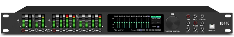 Professional DUAL DSP 32 bit 4 input 8 output audio processor with FIR Equalizer system ADI chip dynamic audio equipment LD448