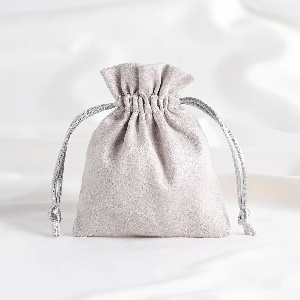 5pcs Premium Flannel Drawstring Pouches for Jewelry Storage