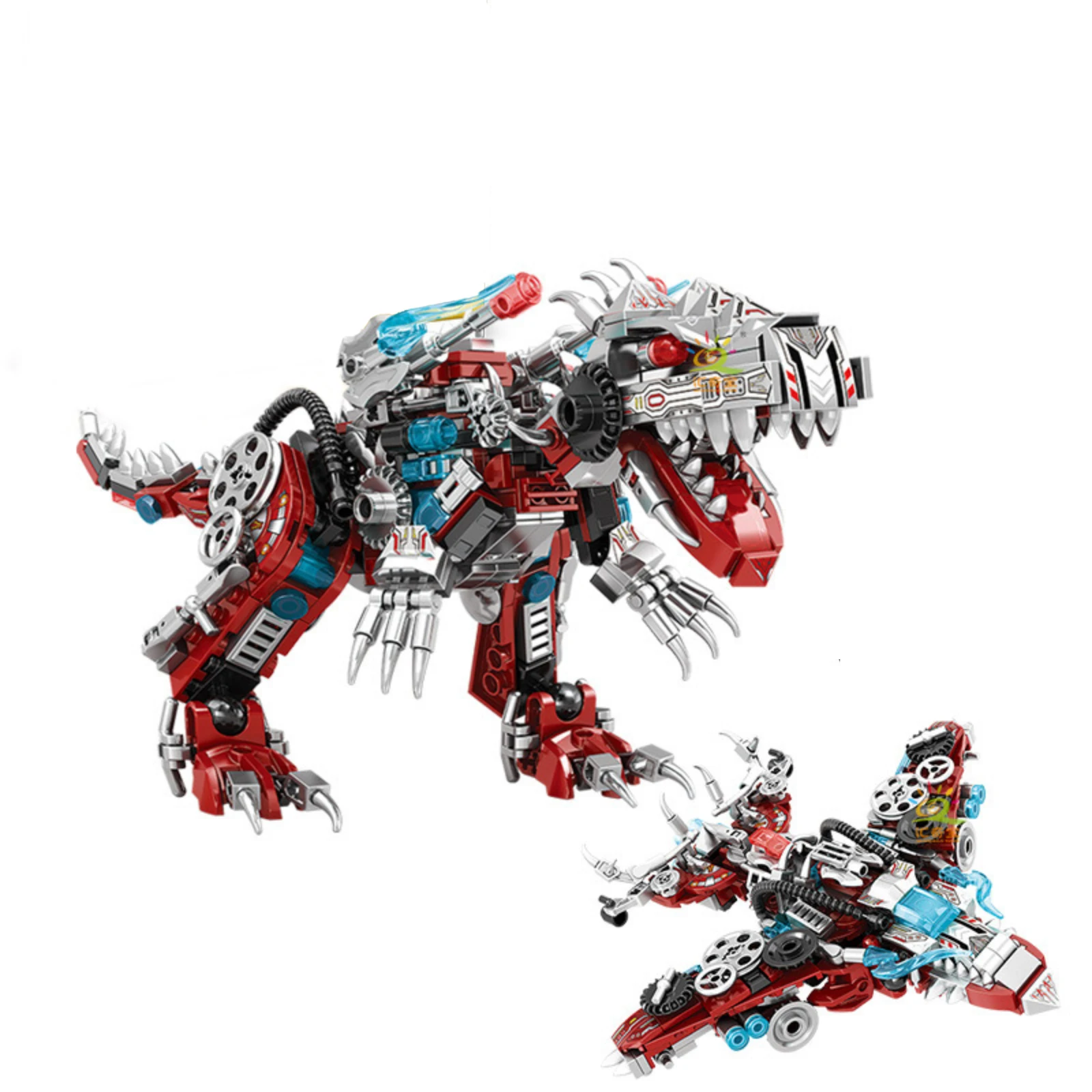 

Dinosaur Mecha 422PCS Building Set 2-in-1Jurassic Indominus Rex & Robot Model STEM DIY Assembly Bricks for Kids Adults