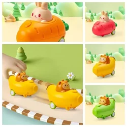 Baby Animal Car Toys Toddler Press and Go Toy Cars Wind-up Cars Bunny Rabbit Airplane Vehicles for Easter for Toddler Kids