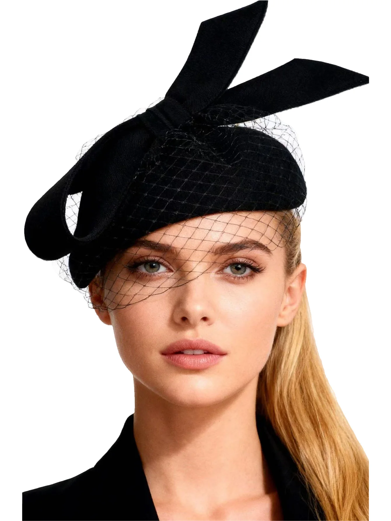 French White Beret Fascinator Winter Elegant Top Hats For Women With Bowknow Wool Felt Lady Church Tea Party Headwear 2025