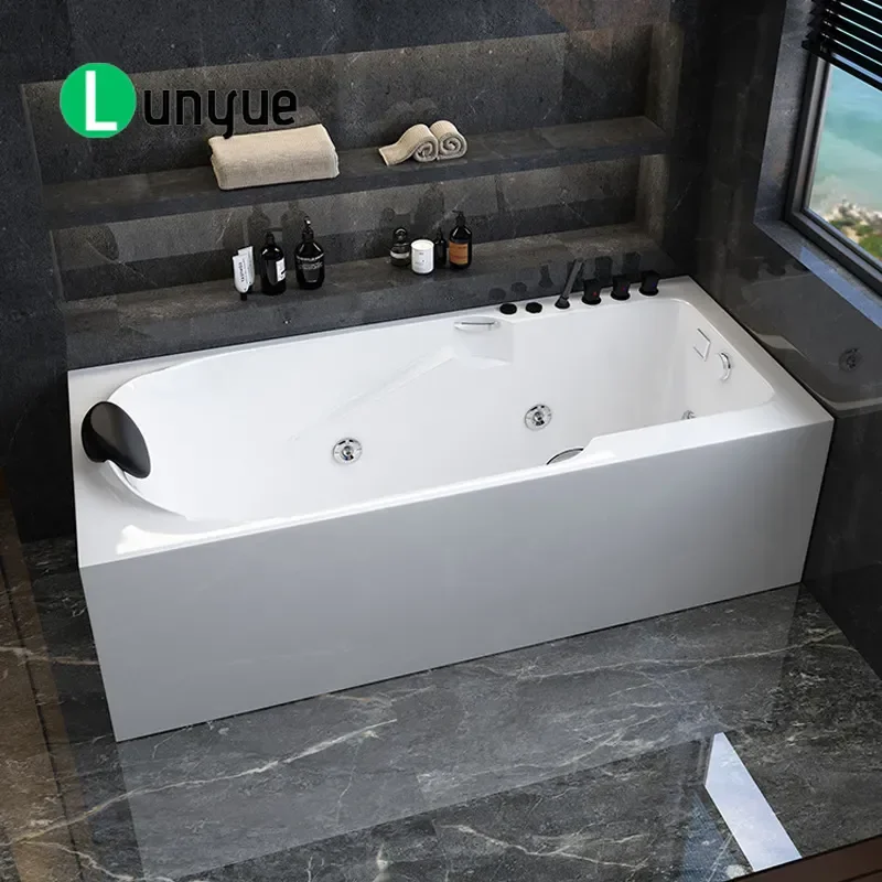 Acrylic Thermostatic Surf Massage Bathtub Deep Soaking Japanese Style Tub for Hotel Household Small Apartment Space Saving