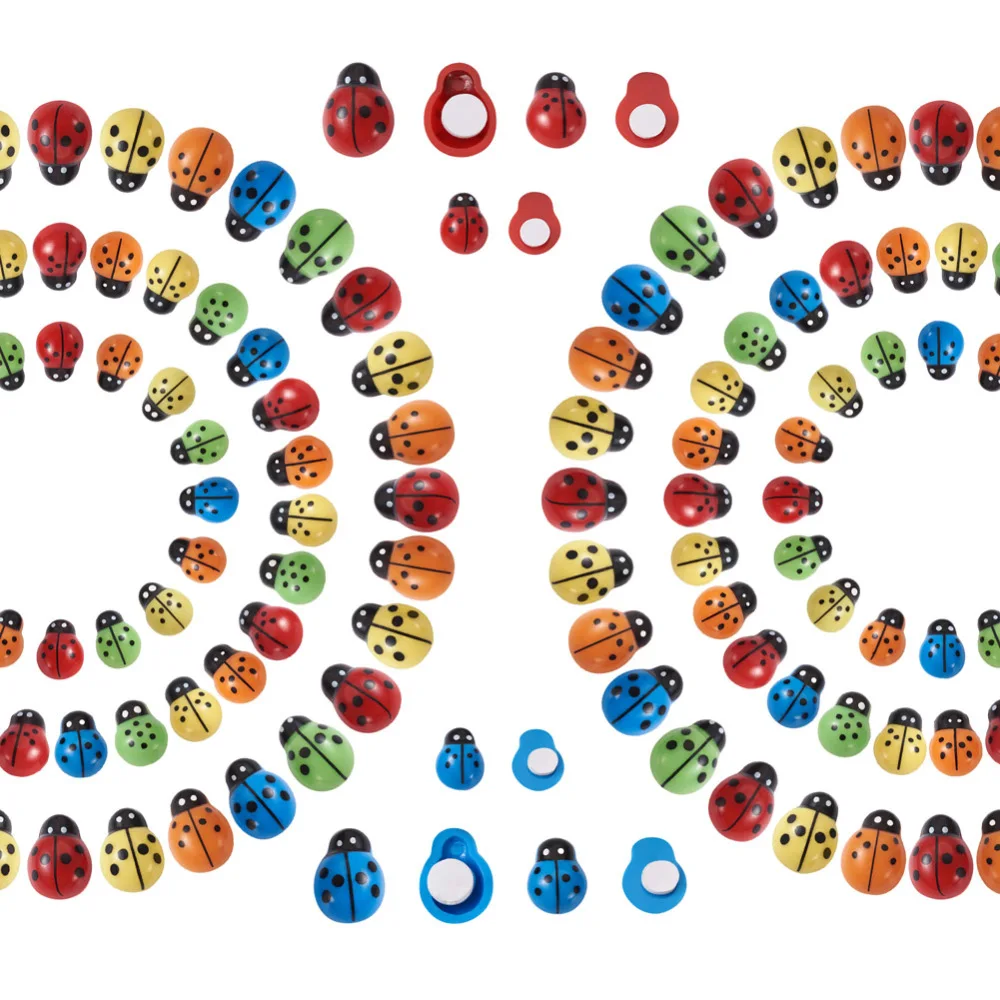 

PandaHall 150Pcs Plastic Ladybug Cabochons Flatback Ladybug Shaped Embellishments Ladybug Charm for Wreath Party Home Decoration