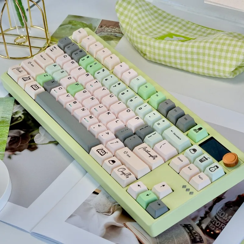 

C Tea Theme Keycaps Set PBT Cherry Profile Sublimation Custom Original Handmade Keycaps for Mechanical Keyboard Accessories DIY