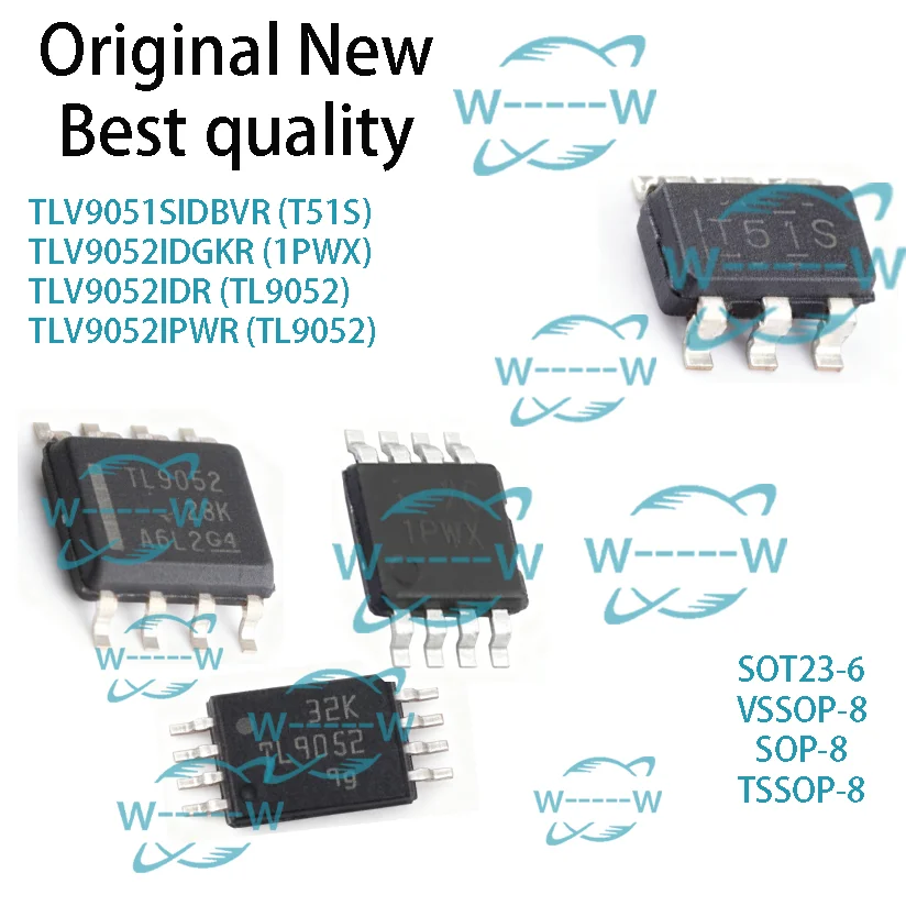 (10-50 PCS) TLV9051SIDBVR T51S TLV9052IDGKR 1PWX TLV9052IDR TL9052 TLV9052IPWR TL9052 TLV9051SI TLV9052I IC CHIP