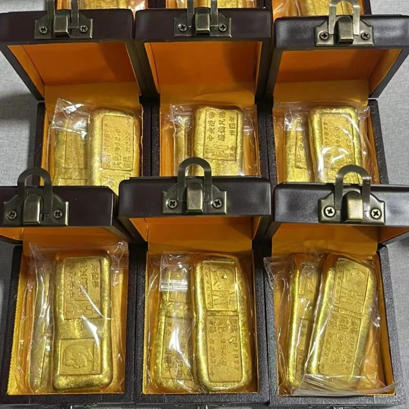 

Antique Republic of China Gold Bars with Box a Set of Gold Ingots Gold Bars Box Gold Ingot Ornaments Antique Collection Factory