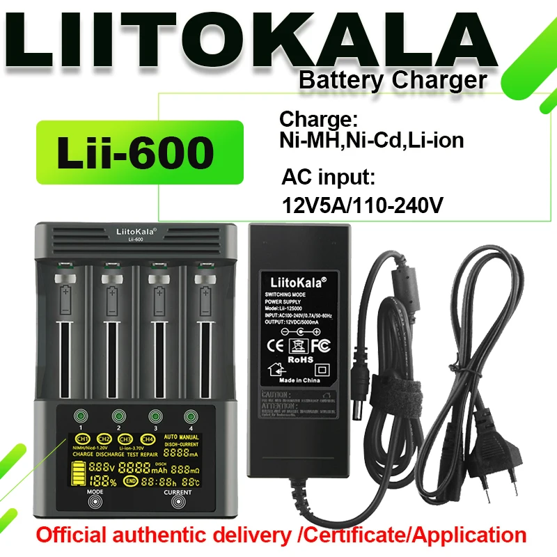 LiitoKala Lii-600 Lii-PD4 Lii-500 Lii-M4S 18650 26650 AA AAA Rechargeable battery charger