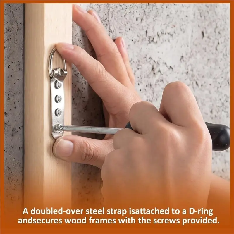 DTEN-For Heavy Duty Picture Hanging Hooksd Hooks(50Pcs)- D Ring Hangers For Frames, Mirrors, Canvas Art,Wall Mounting