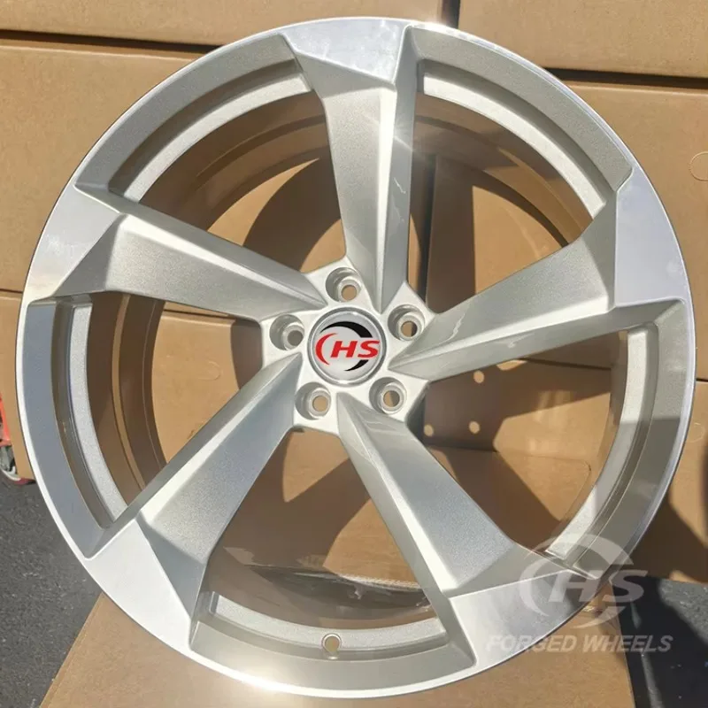 

18 19 20Inch Five Spoke Custom Sliver Forged Aluminum Car Wheels 5x112 5x120 Rims for Audi A4 A6 A7 A8 RS4 RS5 RS6 RS7