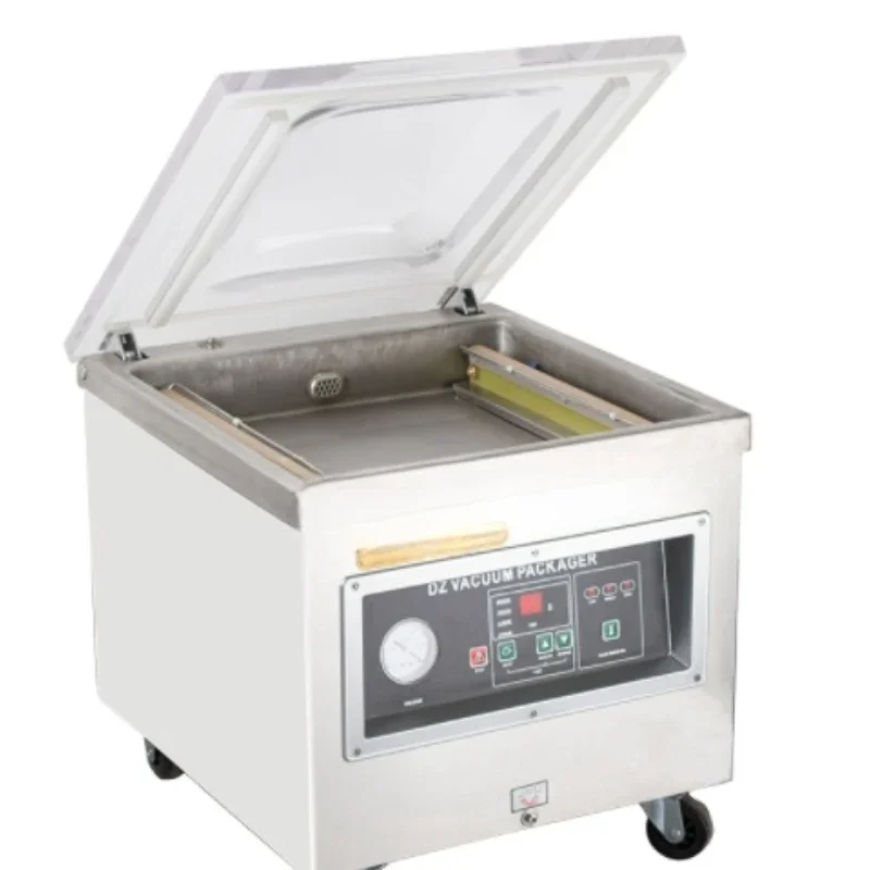 DZ-360 nitrogen stand type double sealing bar high efficiency desk top meat food vacuum sealer packing machines