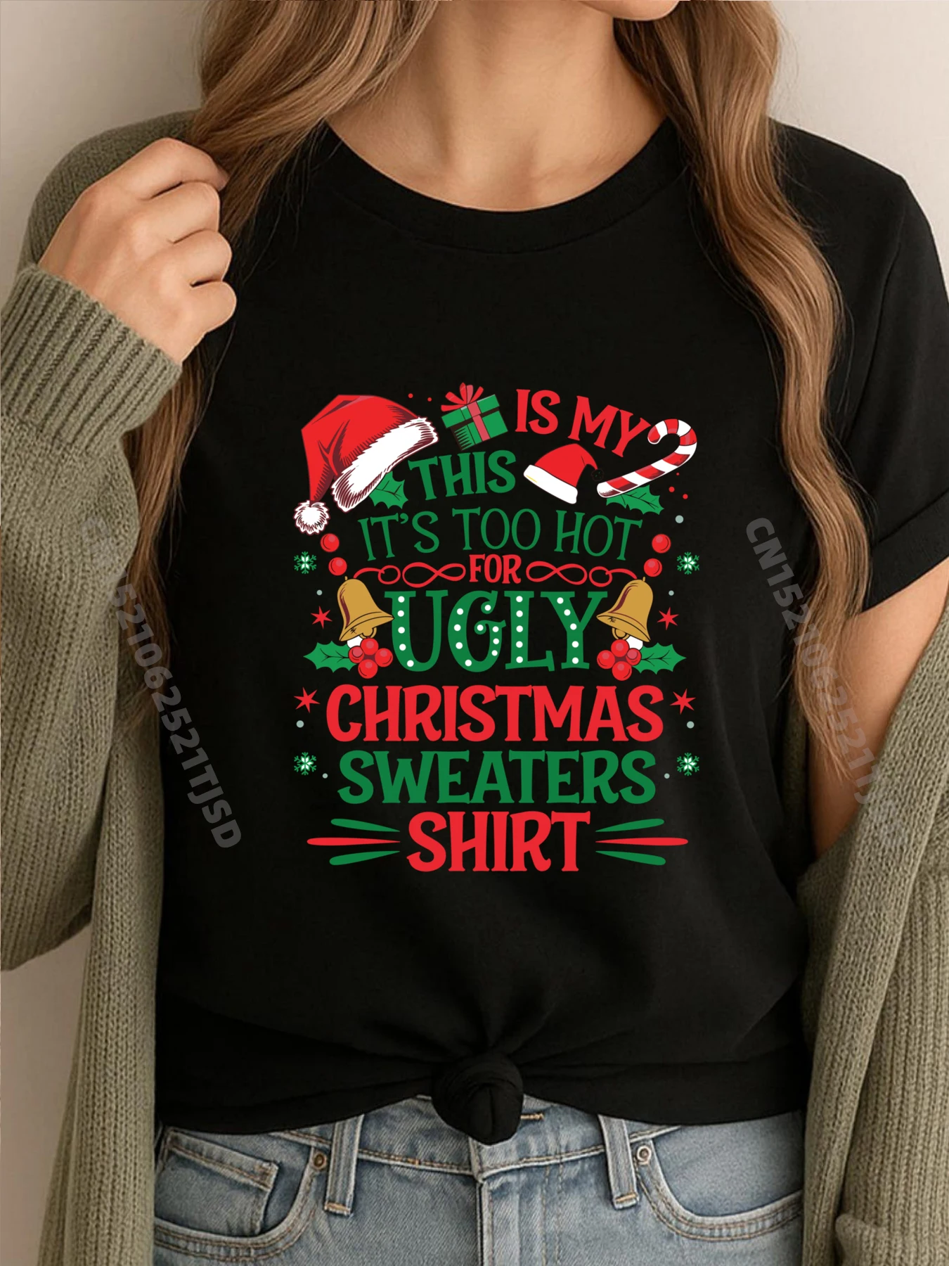 

Too Hot Ugly Christmas Sweaters Xmas Woman Family Fashion Футболка Женская Мужская Одежда Футболки Роскошные