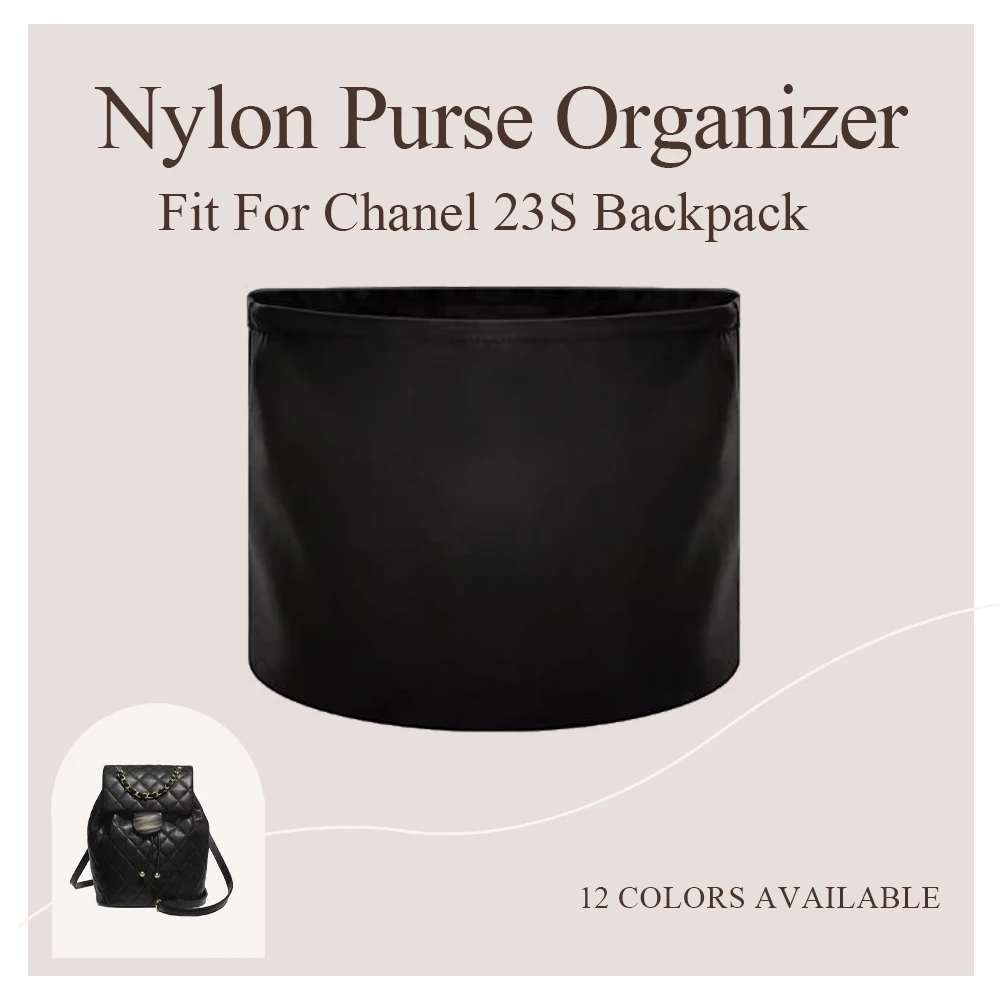 

Nylon Purse Organizer Insert Fit for Chanel 23S Salzburg Backpack Inside Bag Durable Zipper Storage Bag In Bag Organizer Insert